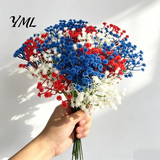 Party Decoration Floral Decor 10Pcs Artificial Baby Breath Flowers, Gypsophila Fake Bouquet, Bendable Stems Fluffy Plant Faux for Wedding Party, Vase