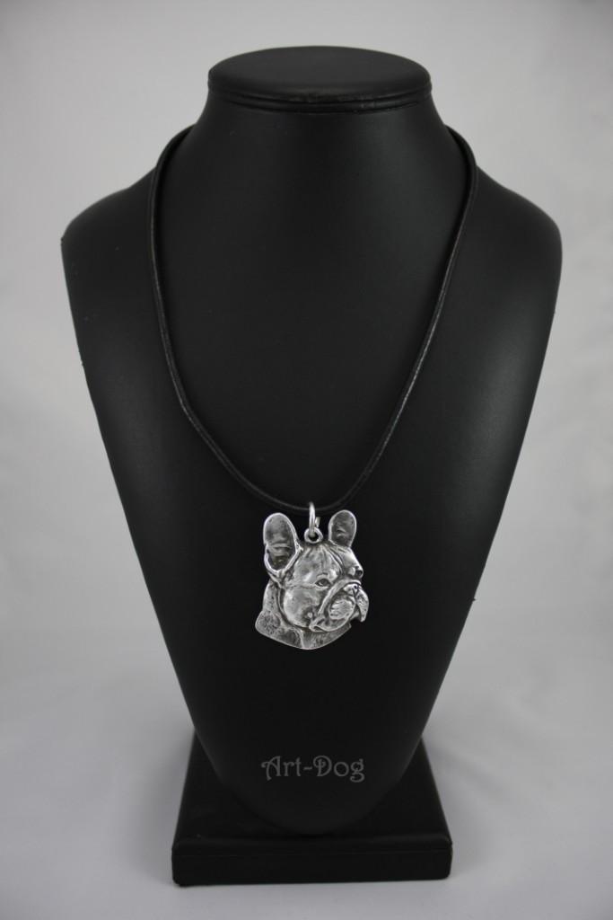 French Bulldog, Frenchie I - Dog necklace in gift box, silver-plated locket for dog fan, striking pendant by Art-Dog brand