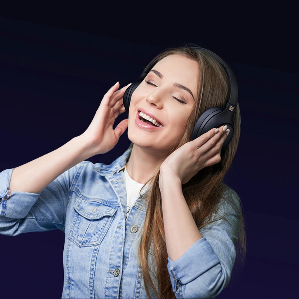 Słuchawki bezprzewodowe nauszne H3 ANC Bluetooth - czarne