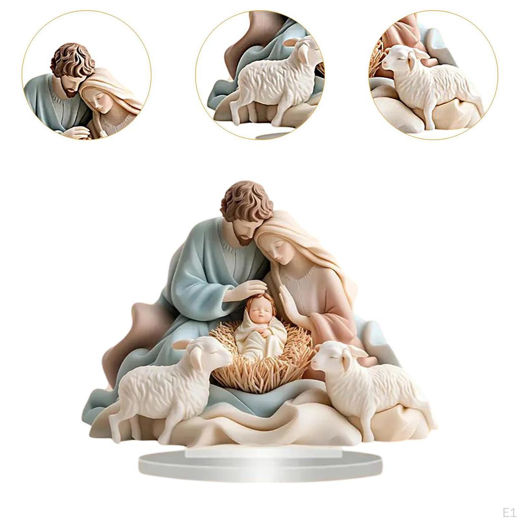 2D Иисус Святой Фигура Украшения Акриловый Настольный Знак Художественное Произведение Коллекционирование Праздничный Плоский Рабочий Стол