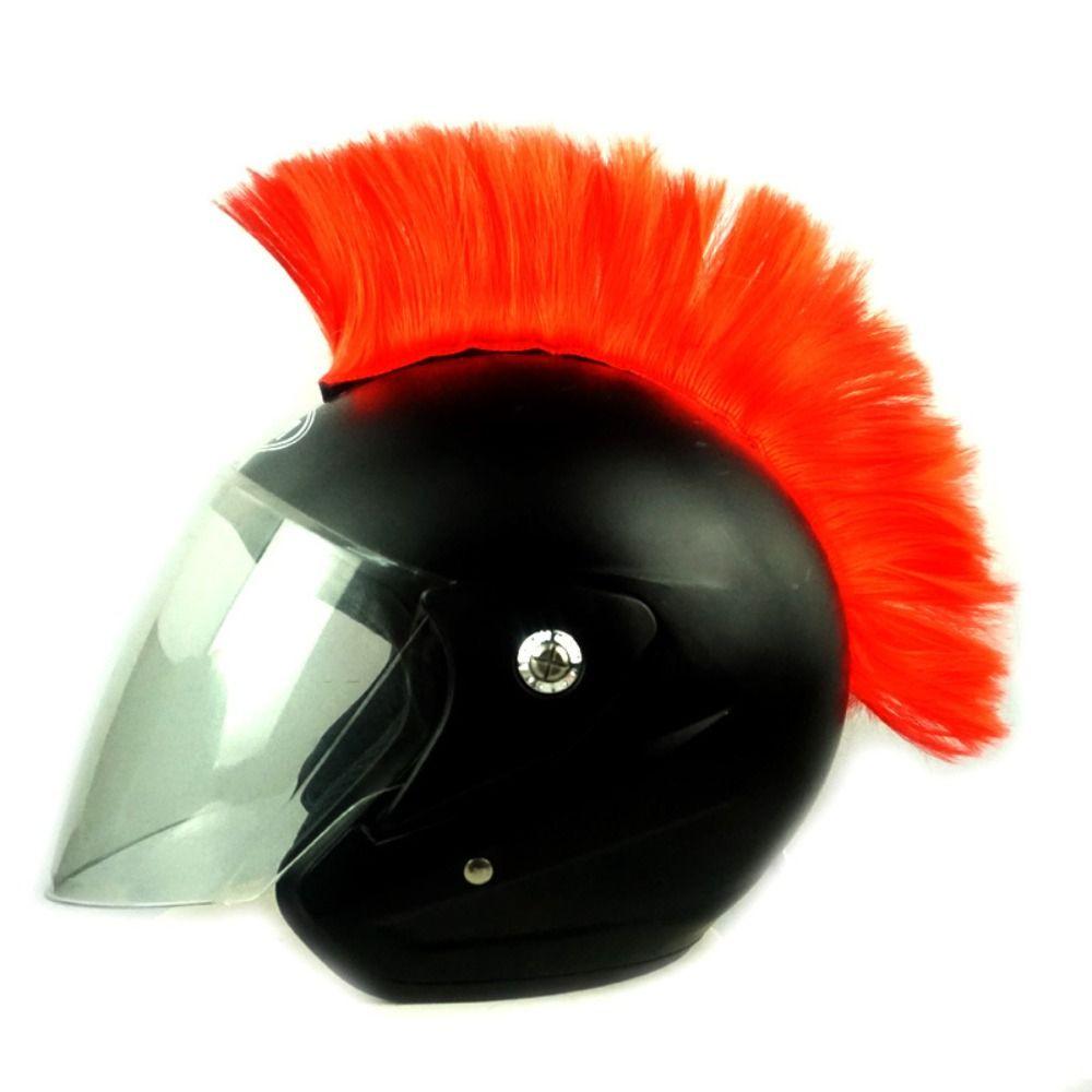 Punk Mohawk Helmet Wig Sticker Paste Helmet Decoration Hair DIY Cockscomb Helmet Wig Motocross