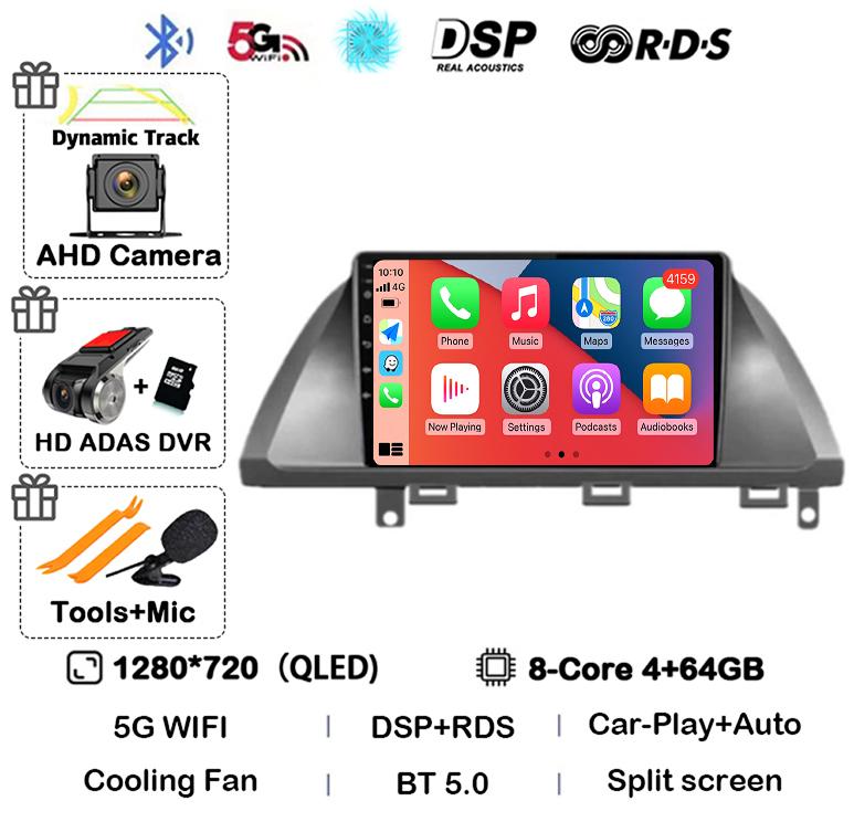 Android 14 Автомобильный Carplay для Honda Odyssey 2005 - 2010 Экран Автомагнитола Стерео GPS Навигация Мультимедийный Видеоплеер WIFI 4G DSP