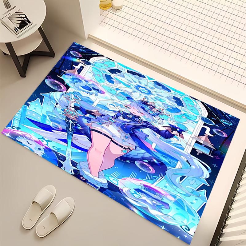 1pc Genshin Impact Furina1 Print Area Rug - Soft, Washable Non-Slip Indoor Mat, Living Room, Home Office Decorative Rug,Office Decorative