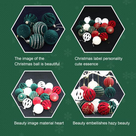 6 шт. Рождественские шары блестящие флокированные подвесные шары полые шары многоразовые небьющиеся рождественские шары для рождественской елки домашние вечеринки Декор