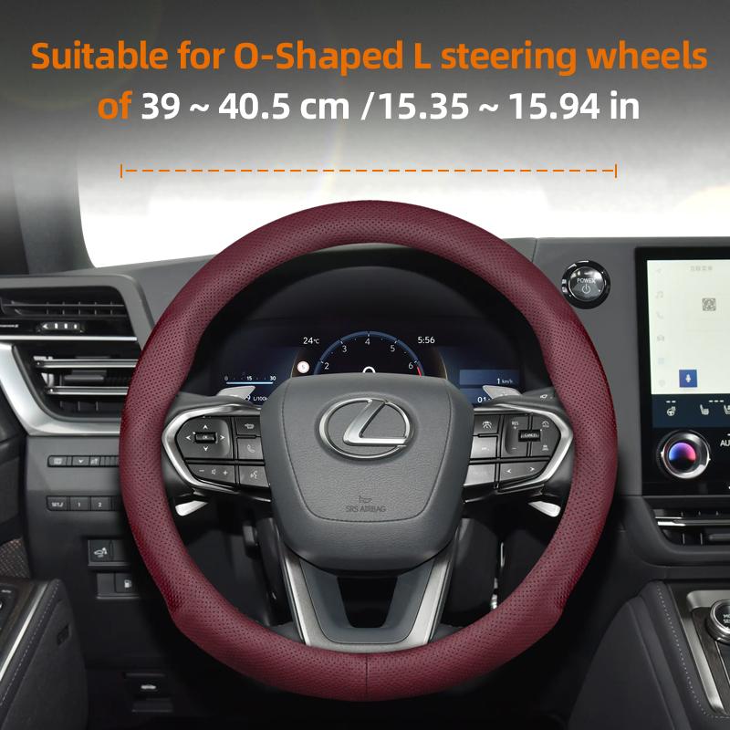 Suitable for Lexus Ultra-Thin Breathable Leather Steering Wheel Cover Suitable for Is250 Gs300 Lx 570 Nx Is350 2019 Es350 Gx460 Is 300 Ls400 QY5