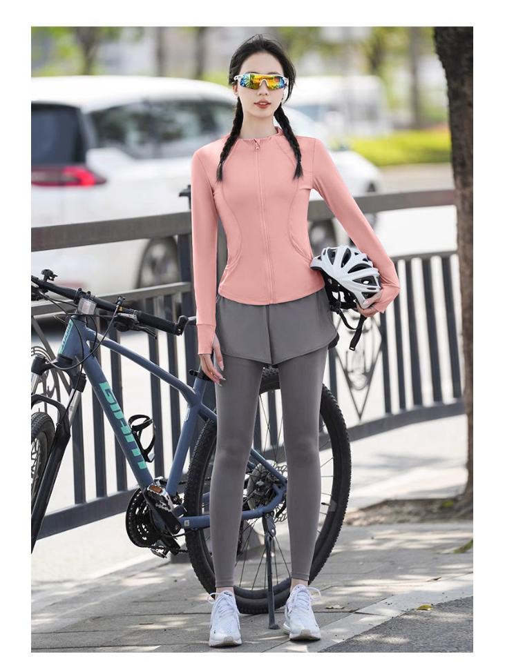 Женский быстросохнущий спортивный комплект с длинным рукавом - весенний кардиган для фитнеса для активного отдыха