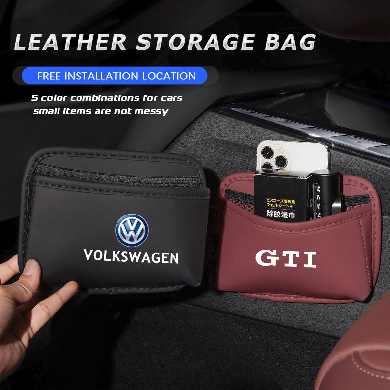 T25PU Leather Car Storage Organizer Bag Pocket For Volkswagen VW Polo Golf T5 Caddy T4 Touran GTI Passat Scirocco Tiguan GTD GTE