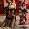Женское сексуальное сетчатое Полое боди, кружевное нижнее белье Babydoll, чулки, боди, нижнее белье, ночное белье