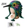 Soft Yarn for Hat Making Animal Hood Crochet Kit, DIY Earflap Project Weekend Cute Craft Kit Beginners, Handmade Winter Headwear Complete