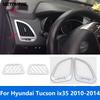 Для Hyundai Tucson ix35 2010 2011 2012 2013 2014 Матовая Накладка Рамка Декоративная Решетки Воздуховода Кондиционера AC Vent Outlet Trim Frame Аксессуары для Интерьера