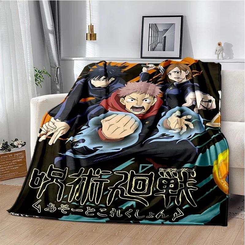 Супер Мягкий Плед с Мультфильмом Аниме Jujutsu Kaisen для Дивана, Кровати, Путешествий, Пикника. Идеальный Подарок на День Рождения