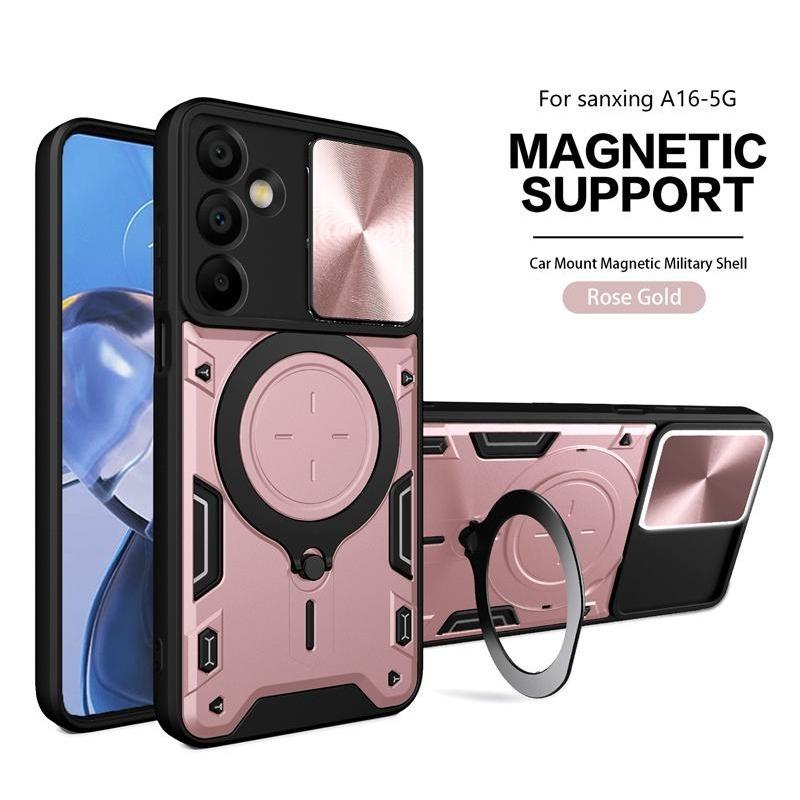 For Samsung A16 A26 A36 A56 5G Case Slide Lens Protect Armor Shockproof Phone Case Coque For Galaxy A16 5G Ring Holder Cover