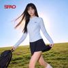 Женский облегающий топ SPAO с воротником-стойкой, на молнии до середины, с длинным рукавом, быстросохнущий