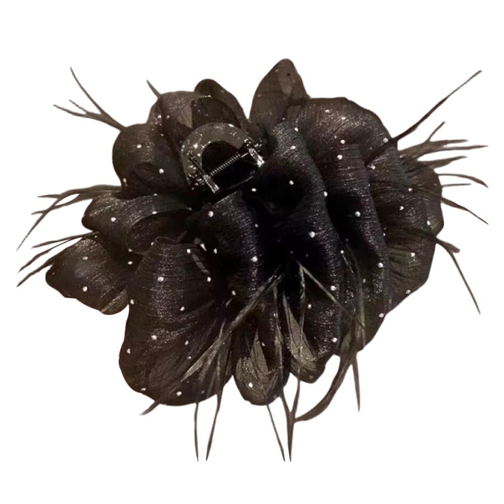 Кисточка Захват Клип Звездное Небо Перо Пузырь Акула Клип Элегантный Головной Убор Женщины