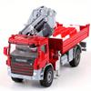 1/50 Zinc Alloy Trailer Crane Transport Vehicle Model Toy with Flip Bucket Children's Toy Engineering Vehicle