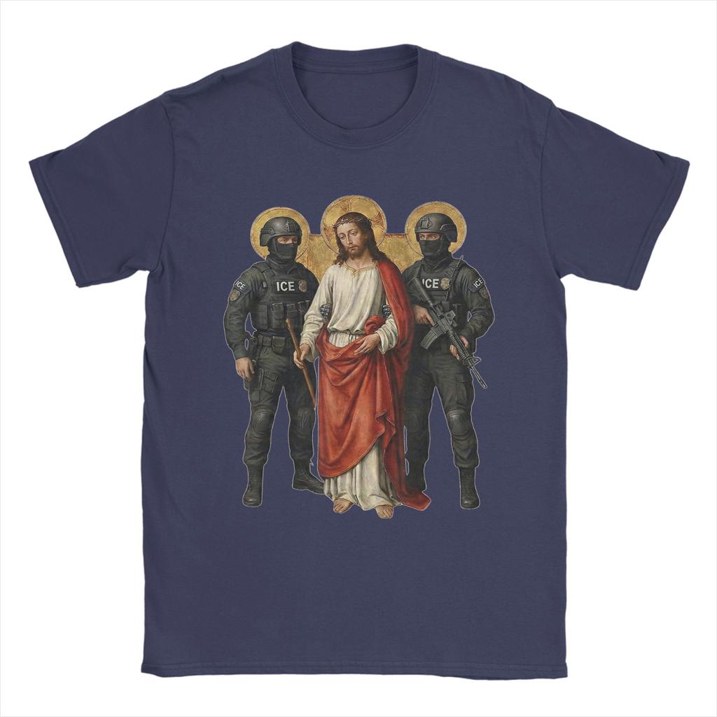 Ice Jesus  TShirt Summer  Hip Hop TShirts Unisexs Cotton ONeck Plus Size 5XL Clothing ShortSleeved Vintage Tshirt