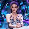 4 листа кино-аниме фиолетовые временные татуировки для Хэллоуина, косплея, вечеринки