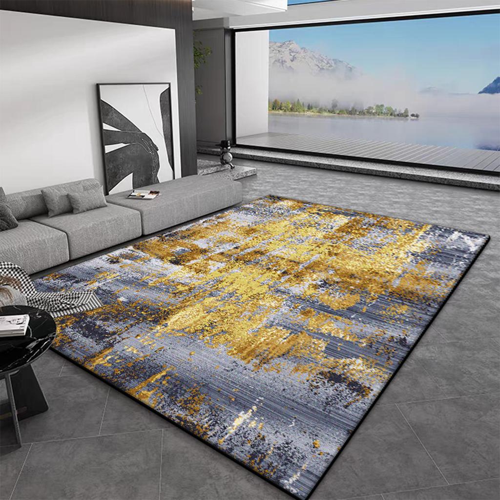 Simple Nordic Luxury Living Room Rug 140x200 Large Bedroom Carpet Fluffy Gold Design Home Decoration Antiskid Hallway Floor Mats