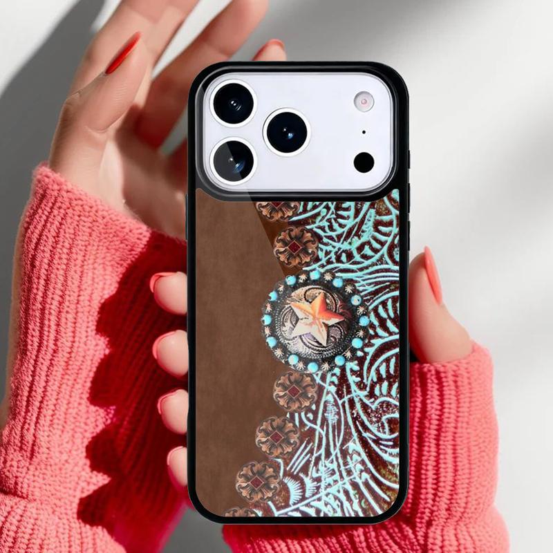 Коричневый ковбойский кожаный чехол для телефона iPhone 17 Air 16e 15 14 13 Pro Max Задняя крышка для 12 11 Pro Coque