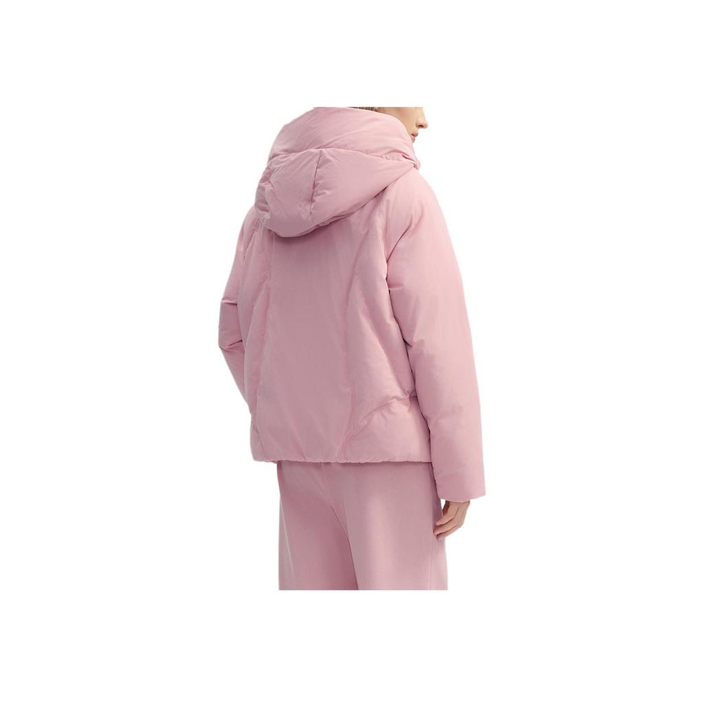 Fila Down Jacket Solid Color Simple Fashion Windproof Hooded Down Coat Women Jackets Pink F11W443911FPK