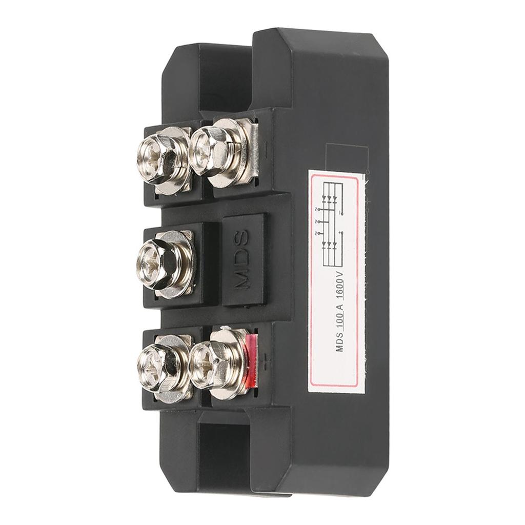 100A 1600V MDS100A 3-фазный диодный мостовой выпрямитель - медный металлический корпус 3.1x1.6x1.2 дюйма для надежного управления питанием