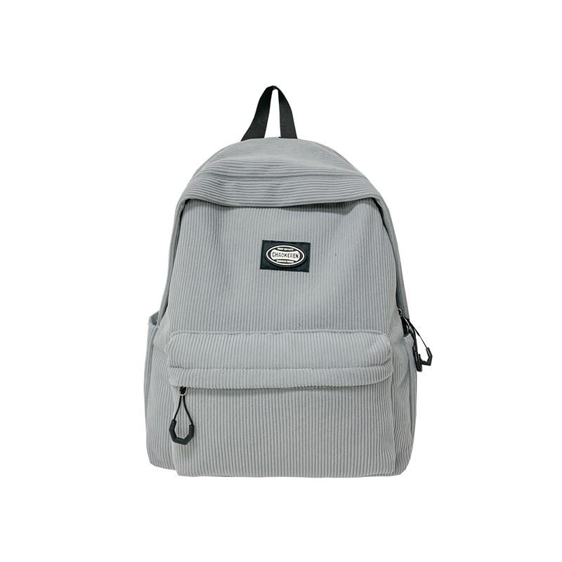 Студенческий однотонный школьный женский рюкзак из вельвета