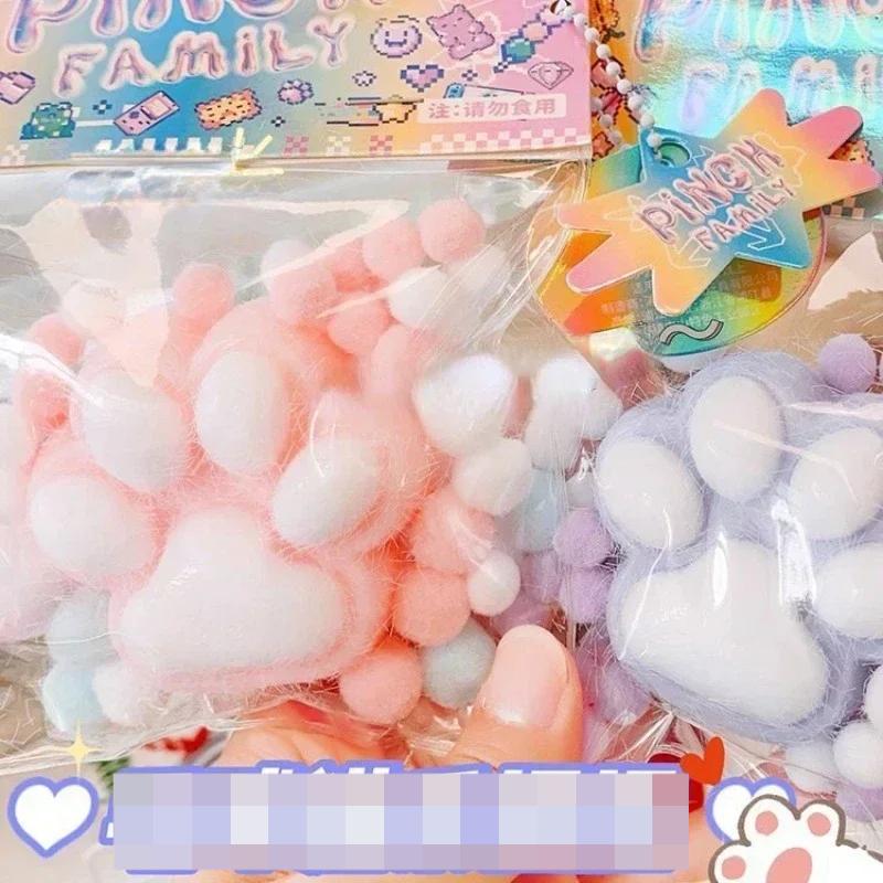 Новые красочные плюшевые игрушки в форме кошачьей лапки, розовые, нежные, мягкие, грязные, декомпрессионные, медленно поднимающиеся игрушки для детей и взрослых