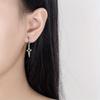 1 Pair of Romantic New Wave Mangosteen Earrings Female Cross Polaris Earrings Temperament Creative Personality Ear Jewelry
