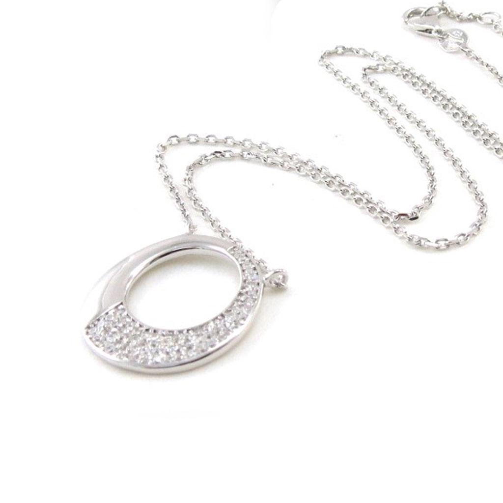 Les Trésors De Lily [J0164] - Серебристо-белое серебряное колье «Богиня» (родиевое покрытие) - 20 мм