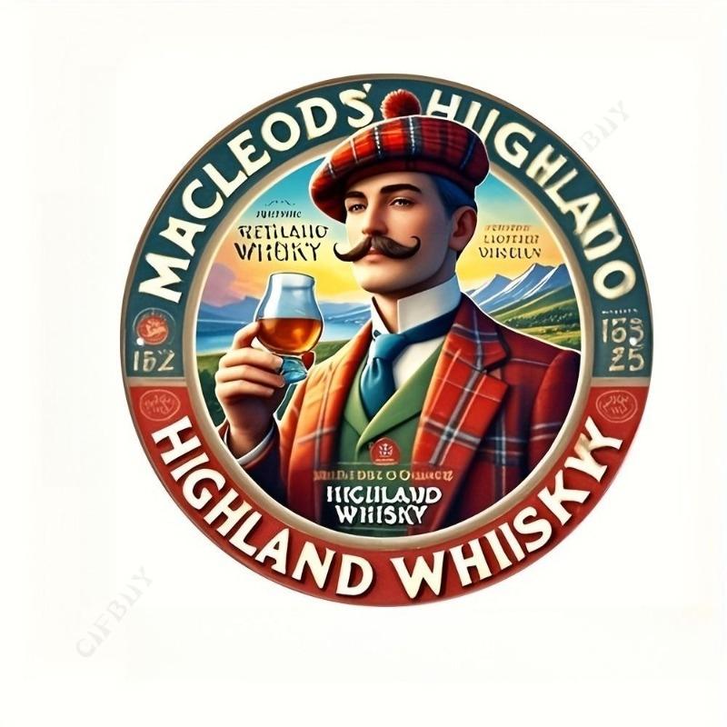 Witch Broom Halloween Sign, Round Aluminum Wall Plaque 20x20cm