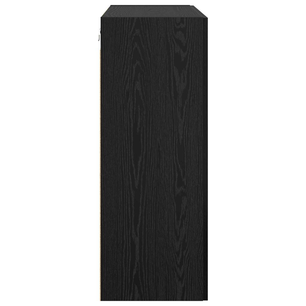Wall Mounted Cabinet Black Oak Effect 69.5 x 34 x 90 cm