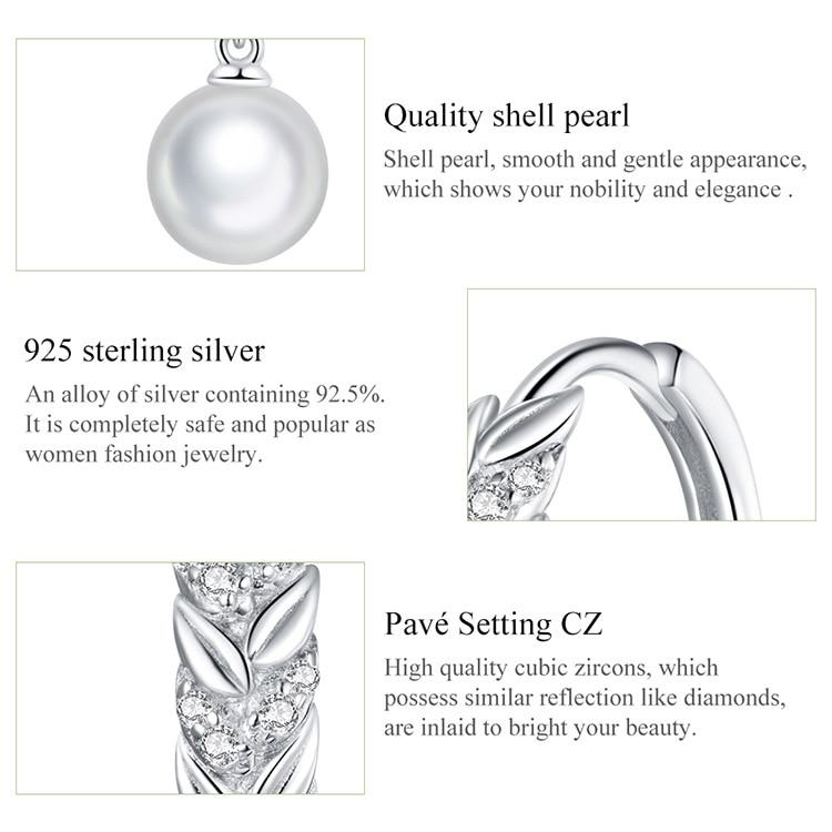 BISAER Женские серьги из 925 стерлингового серебра оригинального дизайна