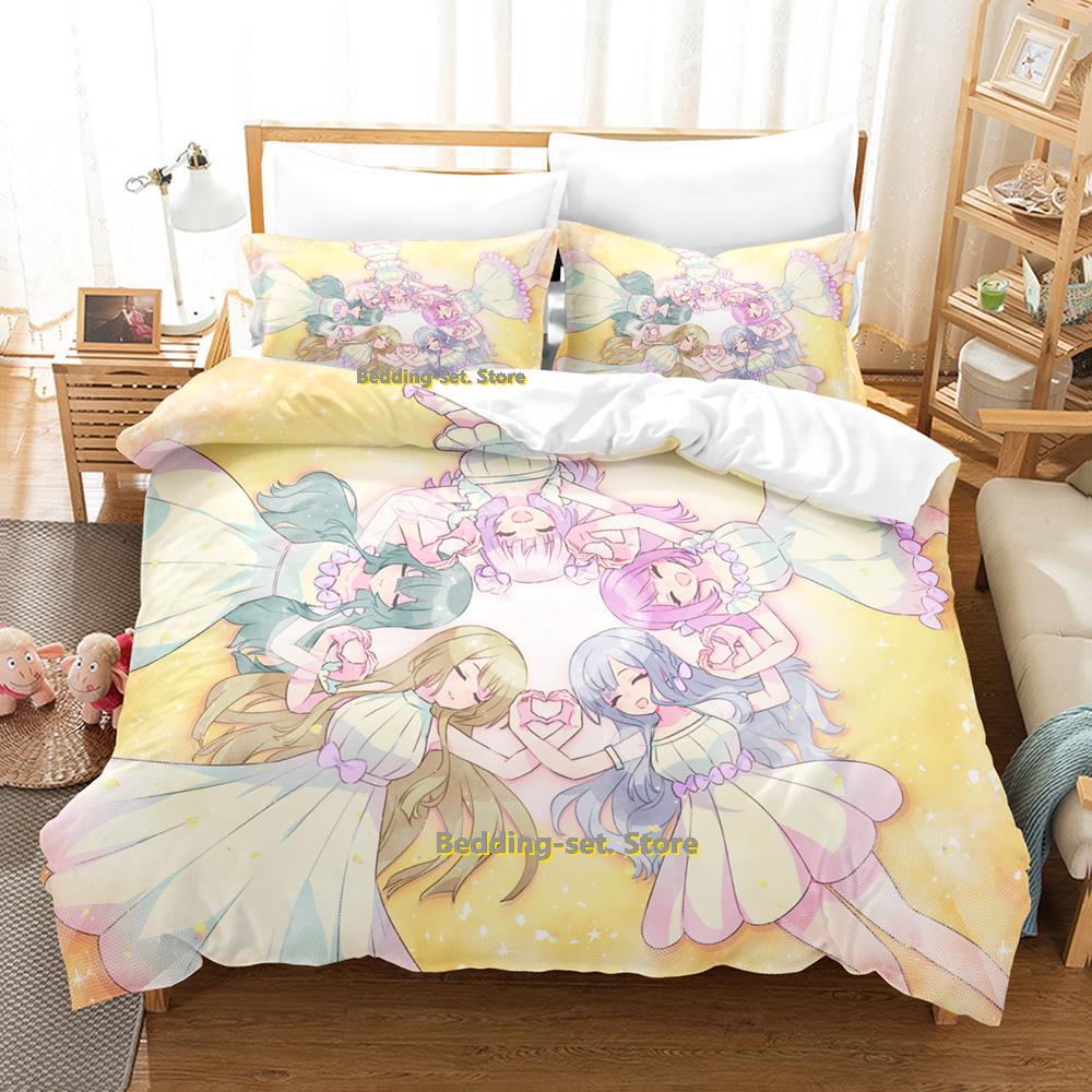 Assault Lily Bouquet Комплект постельного белья Односпальный Полуторный Двуспальный Евро Евро-Макси Размер Постельное белье Взрослый Детская Спальня Трех peças Аниме Простыня Se