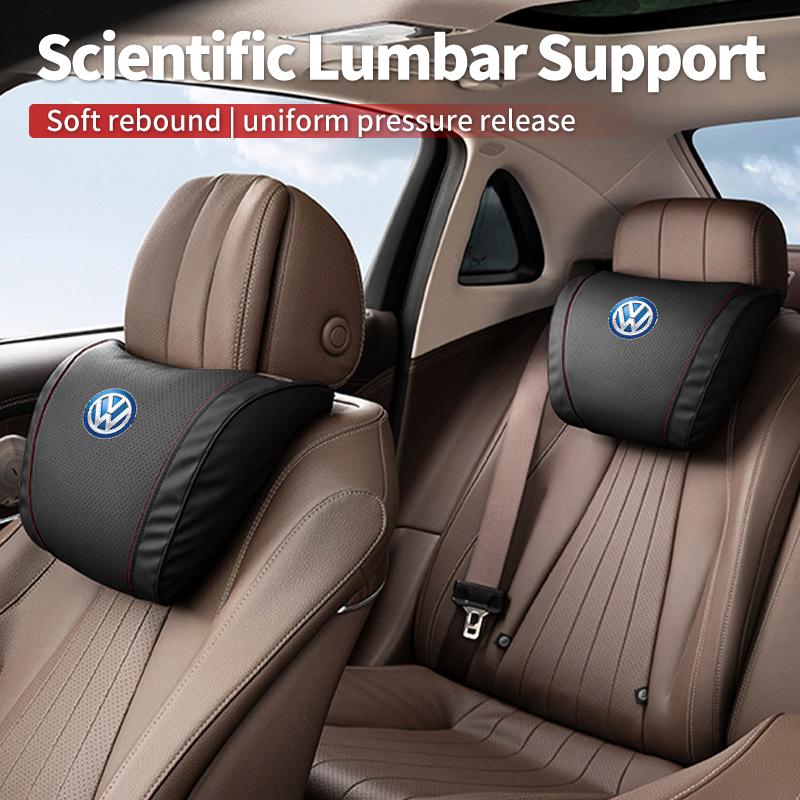 Cup Holders Car Seat Headrest Lumbar Support Neck Pillow Waist Cushion Backrest For Volkswagen VW Scirocco Jetta Beetle Golf Pas 4HNK