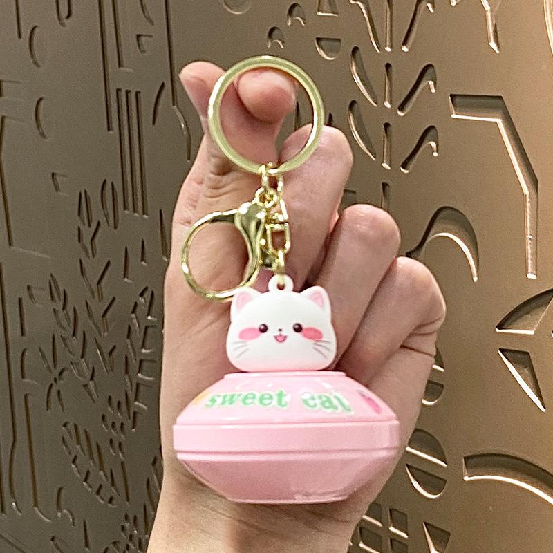 Adorable Cartoon Cat Flying Disc Keychain and Bag Charm