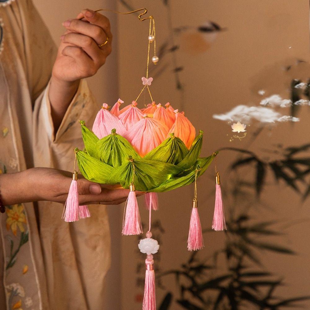 Набор материалов для изготовления своими руками Фонарь Лотос Праздник середины осени Бумажные фонари Декоративные огни для нового дома