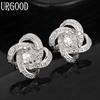 Романтичные серьги для пирсинга из стерлингового серебра 925 пробы с цирконием класса ААА, модные свадебные украшения