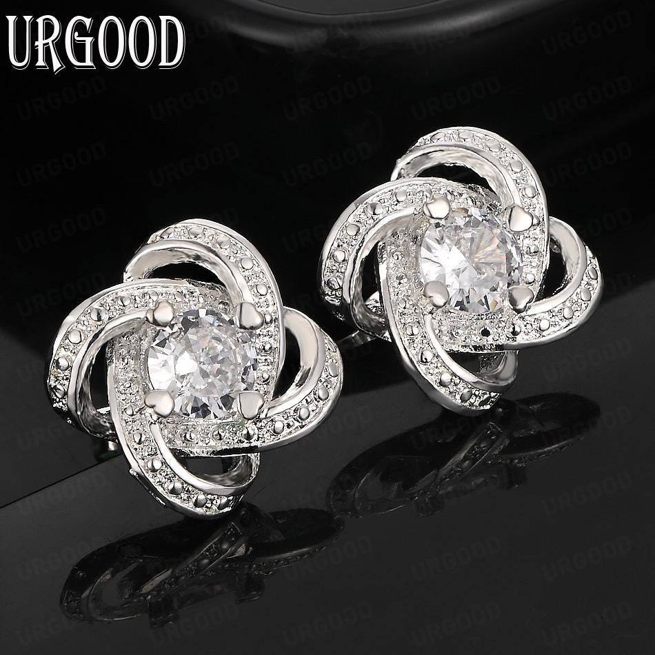 Романтичные серьги для пирсинга из стерлингового серебра 925 пробы с цирконием класса ААА, модные свадебные украшения