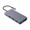 USB-C хаб 12-в-1: Двойной HDMI, VGA, Gigabit Ethernet, Многопортовый адаптер с поддержкой тройного дисплея