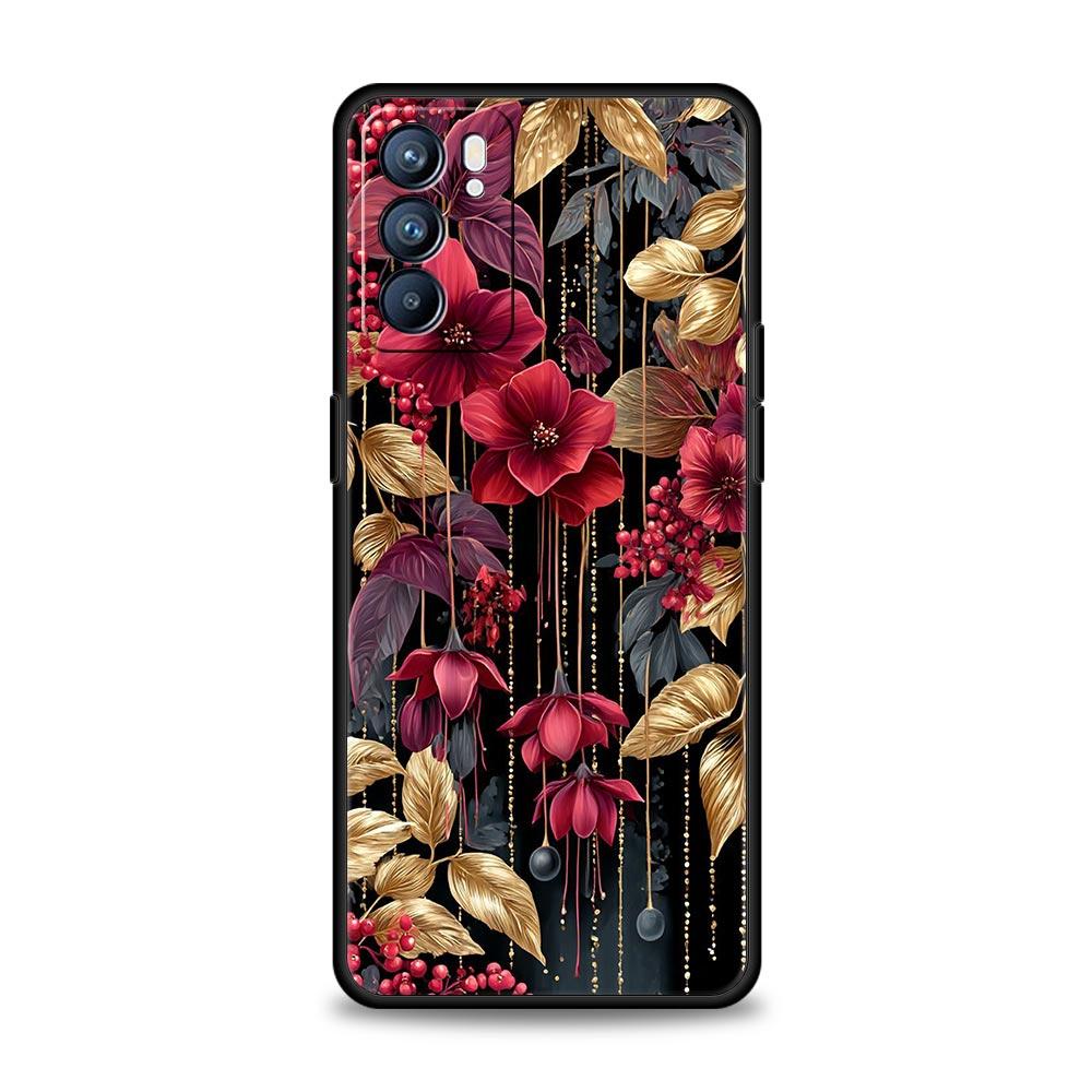 Oil Painting Flowers Pattern Design Phone Case For Oppo Reno 13 12 11 10 7 F Find X5 X6 A98 A80 A79 A78 A57 A54 A17 Pro Soft TPU