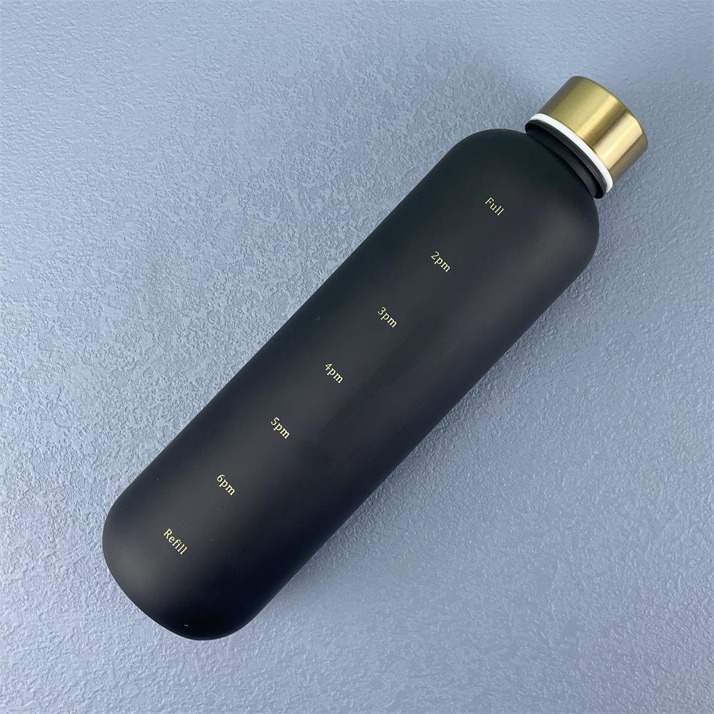 1 л Бутылка для воды с отметкой времени, 32 унции Мотивационная многоразовая герметичная матовая пластиковая чашка для воды для спорта на открытом воздухе, фитнеса, путешествий