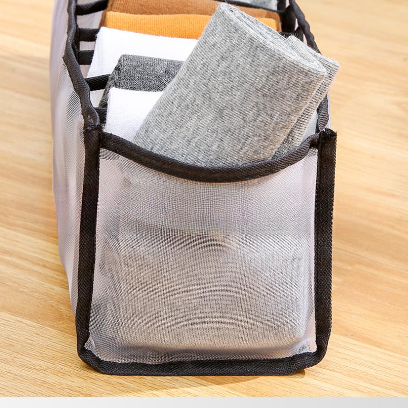 Сетчатый ящик для хранения нижнего белья, который можно сложить, чтобы положить бюстгальтеры, трусики, носки, ящик-органайзер с разделителем