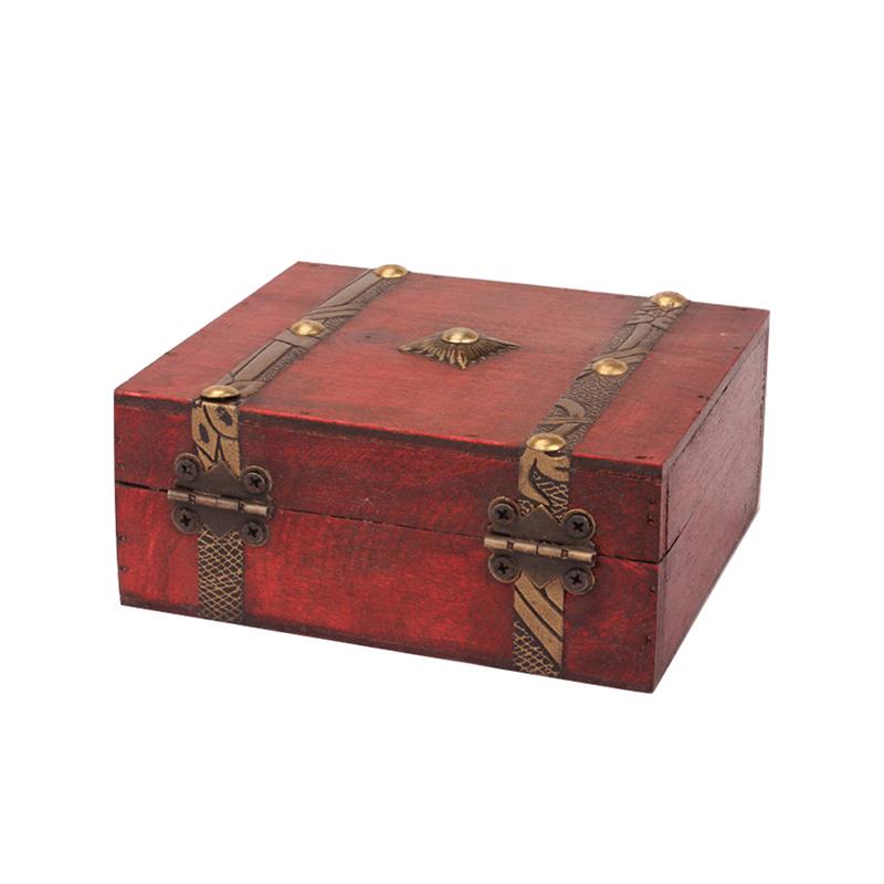 Ретро-коробка для хранения ювелирных изделий из дерева, деревянный органайзер для замка, ящик для хранения всякой всячины