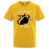 Schrodinger Is Dead Black Cat Fashion Soft T-Shirt Man High Quality T-Shirts Oversized T Shirts Cotton Short Sleeve Street Tops