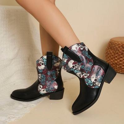 Модные женские короткие ботинки, массивный каблук, дизайнерский питоновый принт, модные ботильоны