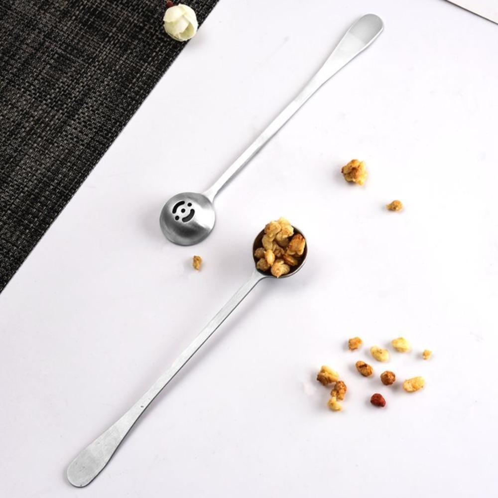 Stainless Steel Olive Strainer Spoon Long Handle Pickle Spoons Jam Slotted Spoon Meatball
