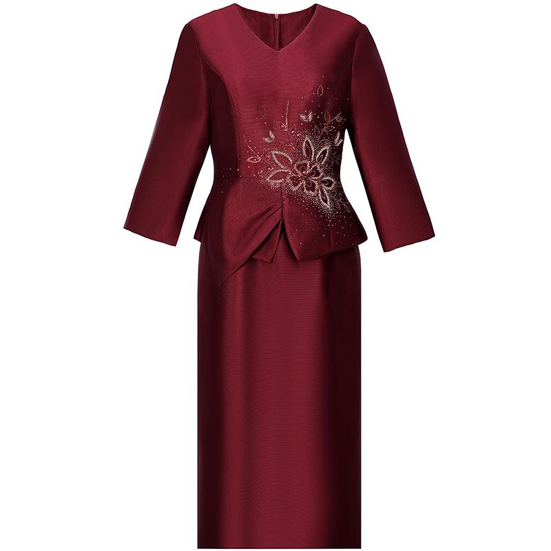 2025 Elegant Western-Style Mother's Wedding Dress - Chic Spring/Autumn Banquet Attire for Joyful Mother-in-Law