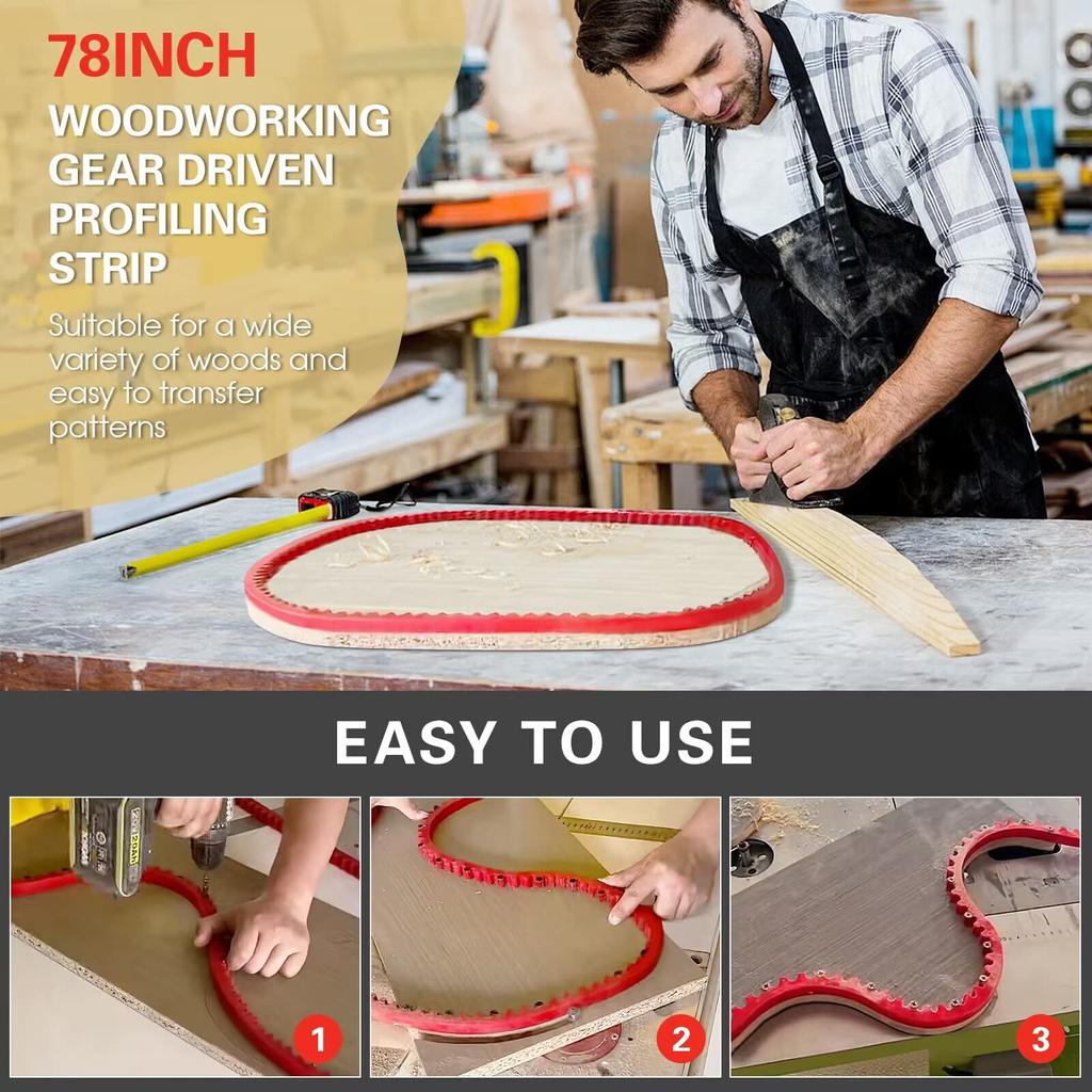 Allsome Новая деревообработка Специальная фасонная полоса Профилирующая полоса Гибкая кривая Шаблон Направляющая Вспомогательные инструменты для резки деревянных досок Фиксированная