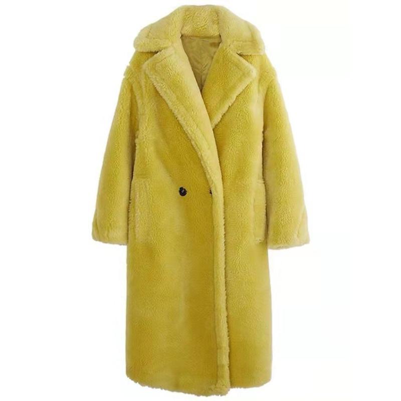 Teddy Bear Coat Women's Long Thickened Imitation Lamb Wool Plush Coat Imitation Sheep Shearing Cotton Clothing Winter Loose