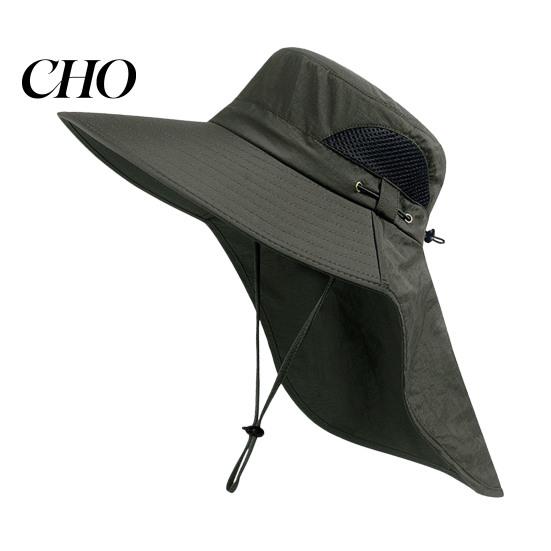 Large Brim Sun Hat Mountaineering with Adjustable Windproof Rope Breathable Mesh Wide Hiking UV Protection Fishing for Outdoor Sports Camping